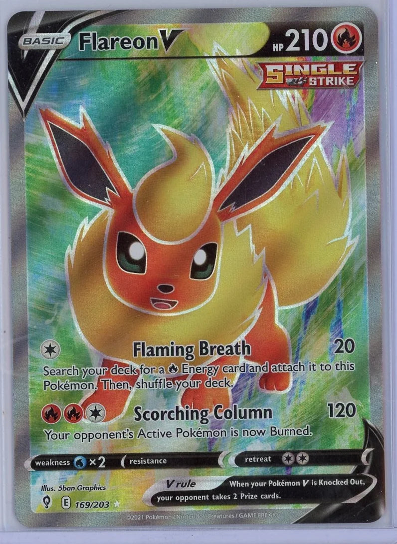 Flareon V 2021 Pokémon Evolving Skies #169/203