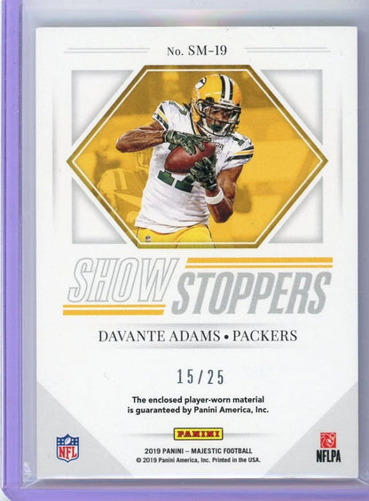 Davante Adams 2019 Panini Majestic Show Stoppers relic #'d 15/25