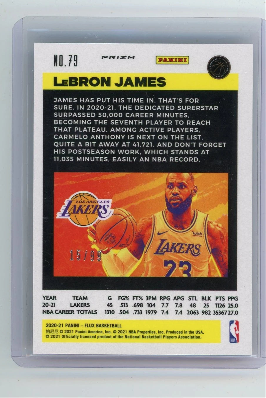 LeBron James 2020-21 Panini Flux Mojo Blue #'d 15/99