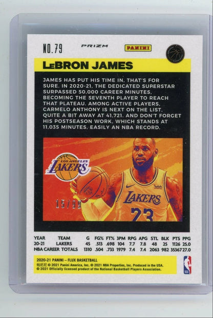 LeBron James 2020-21 Panini Flux Mojo Blue #'d 15/99