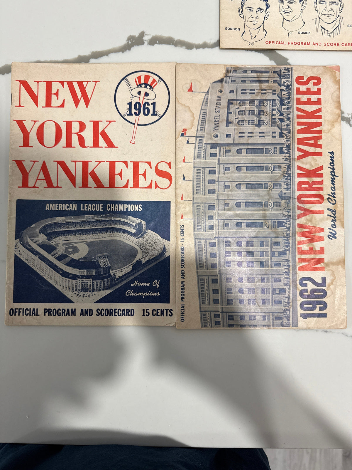 New York Yankees 1959-62 Official Program & Scorecard lot