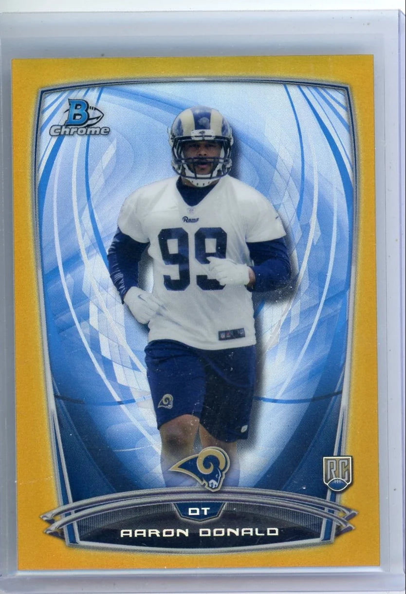 Aaron Donald 2014 Bowman Chrome gold refractor RC #'d 16/50