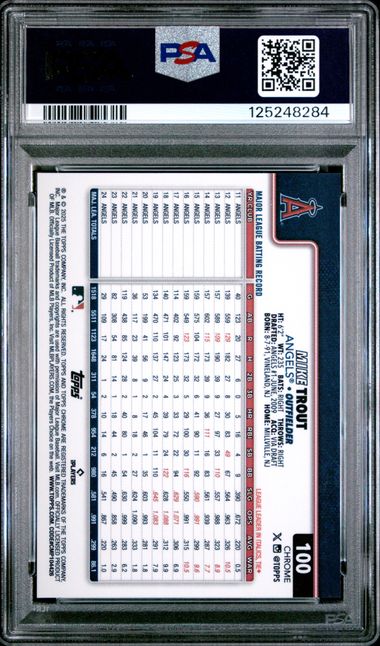Mike Trout 2025 Topps Chrome Gold Refractor #'d 03/50 PSA 9