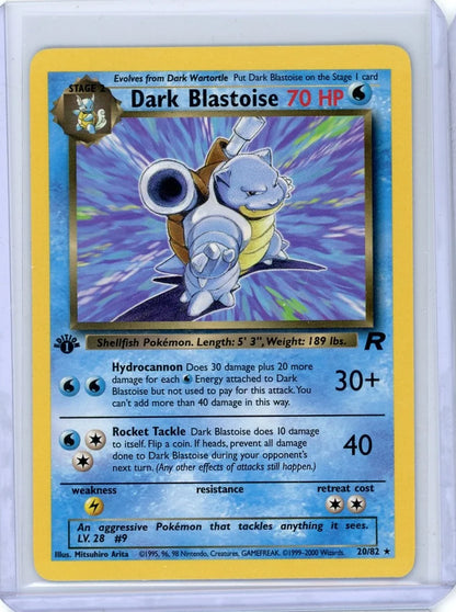 Dark Blastoise Pokémon Team Rocket Non Holo 1st Edition 20/82