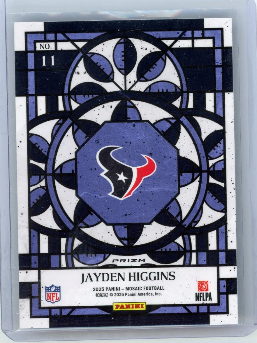 Jayden Higgins 2025 Panini Mosaic Stained Glass RC