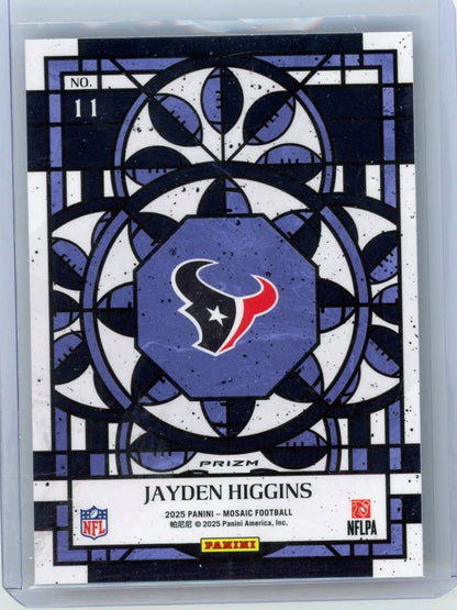 Jayden Higgins 2025 Panini Mosaic Stained Glass RC