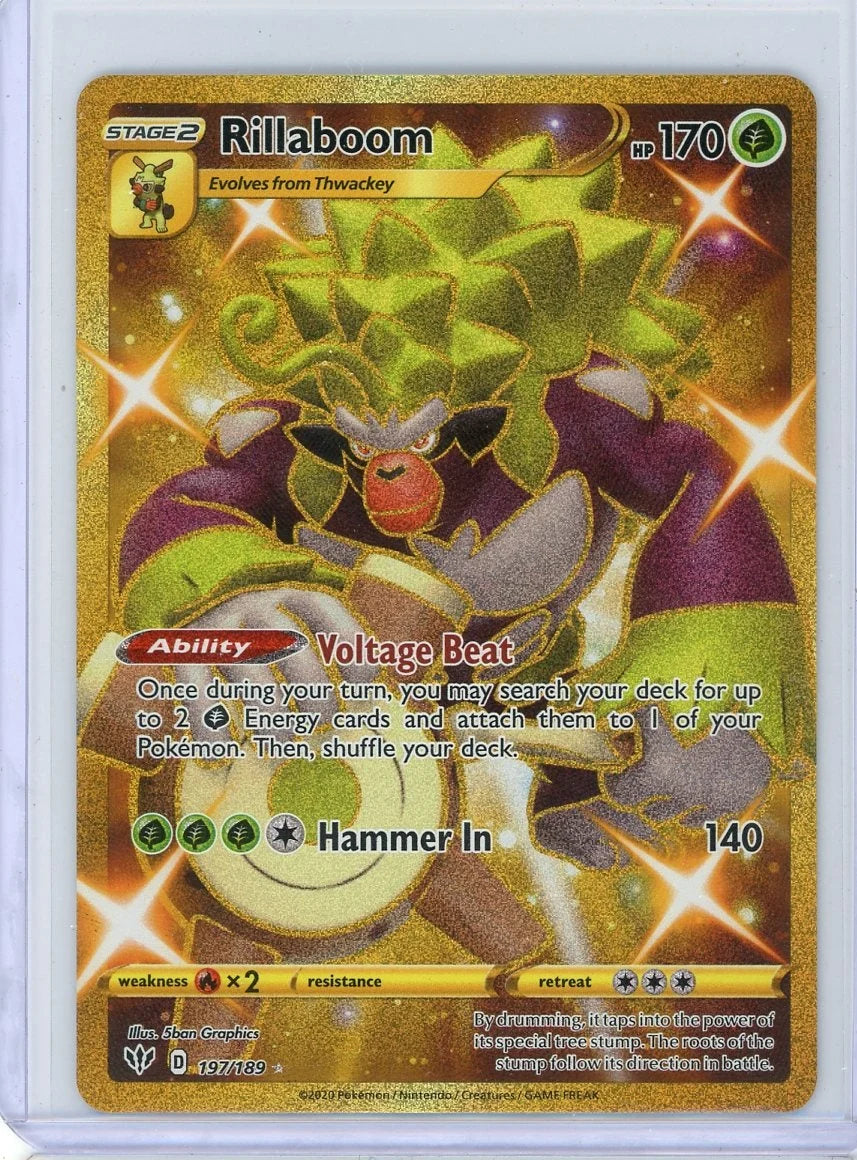 Rillaboom Pokémon Darkness Ablaze Secret Rare #197/189