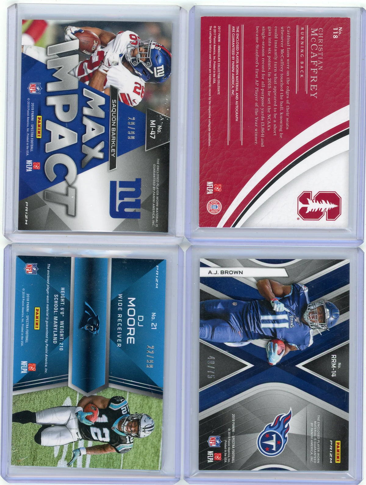 Saquon Barkley 2019 Panini Spectra Max Impact Patch #'d 29/99