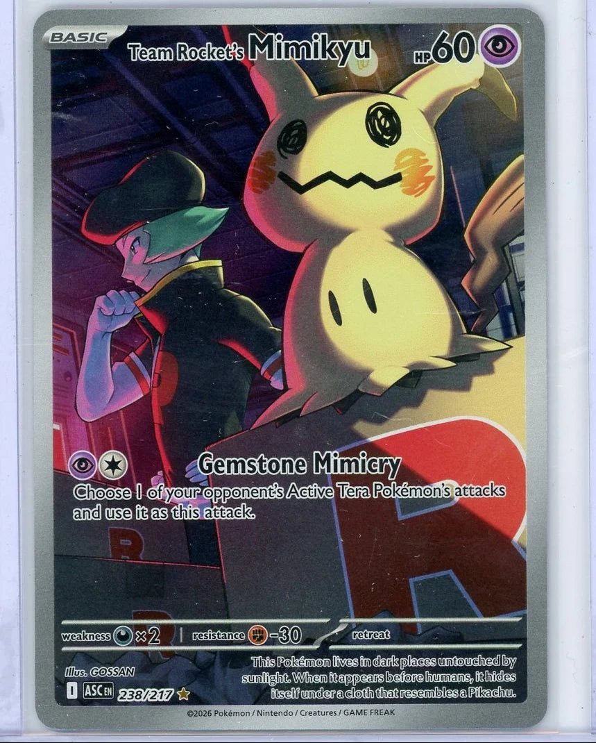 Team Rocket's Mimikyu Pokémon Ascended Heroes Illustration Rare #238/217