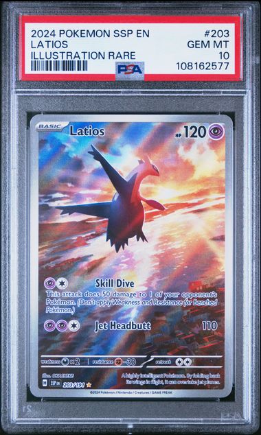 Latios Pokémon Surging Sparks Illustration Rare #203/191 PSA 10