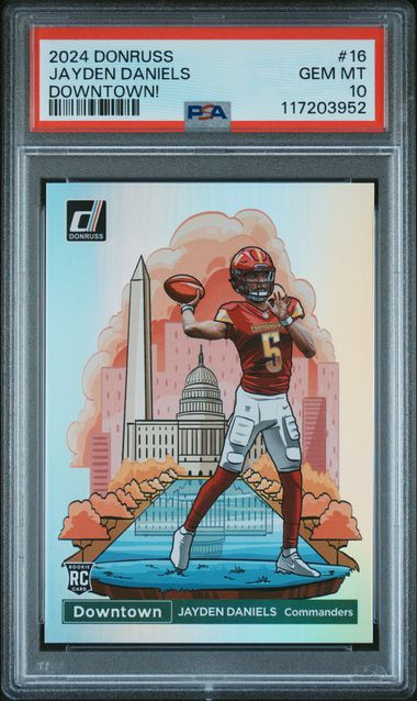 Jayden Daniels 2024 Panini Donruss Downtown RC PSA 10
