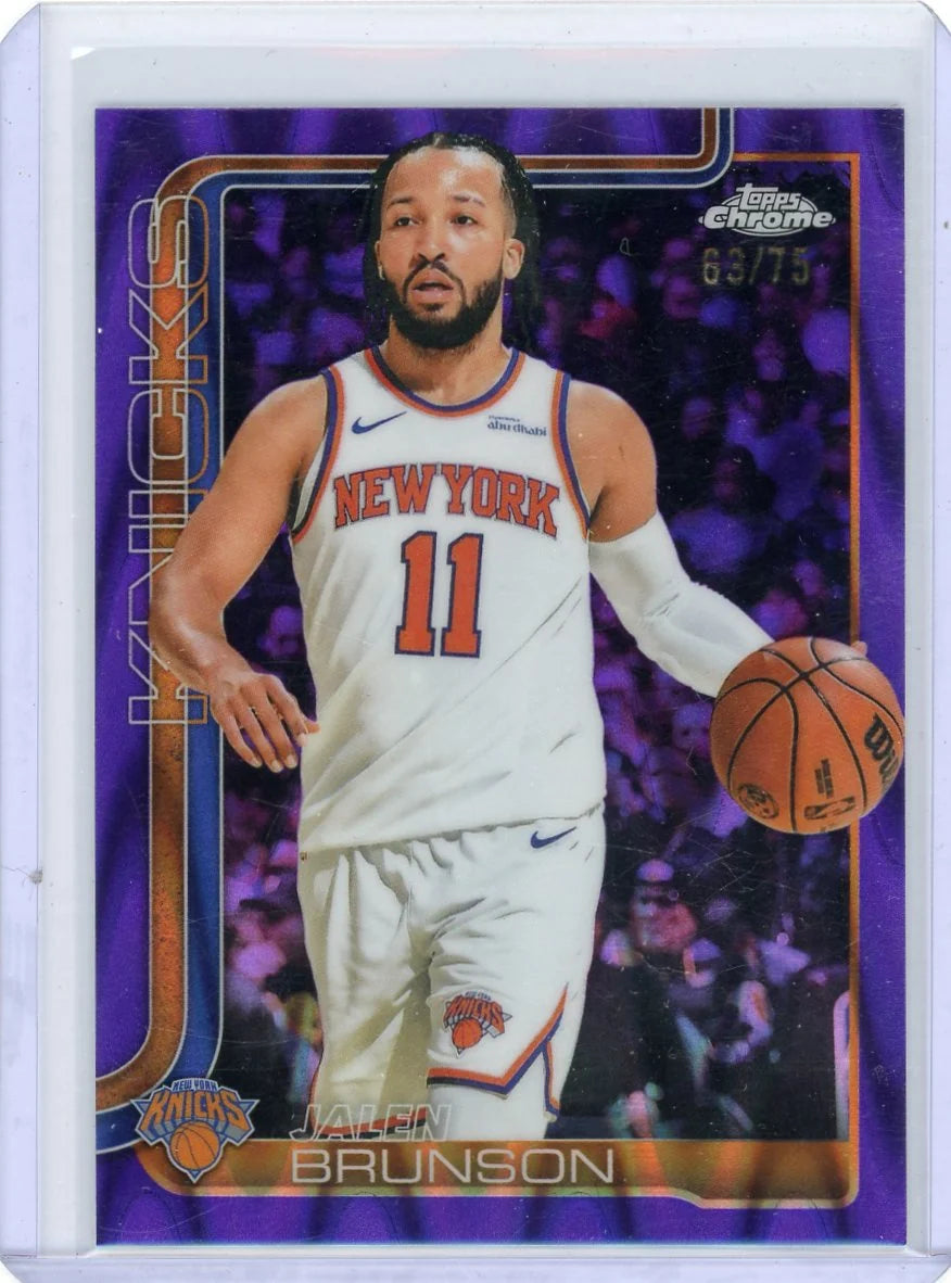 Jalen Brunson 2025-26 Topps Chrome Purple Raywave #'d 63/75