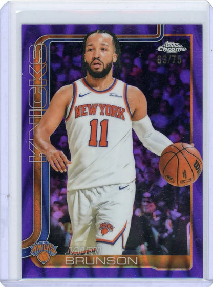 Jalen Brunson 2025-26 Topps Chrome Purple Raywave #'d 63/75