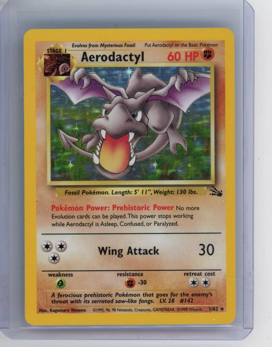 Aerodactyl 1999 Pokémon Fossil Holo #1/62 LP