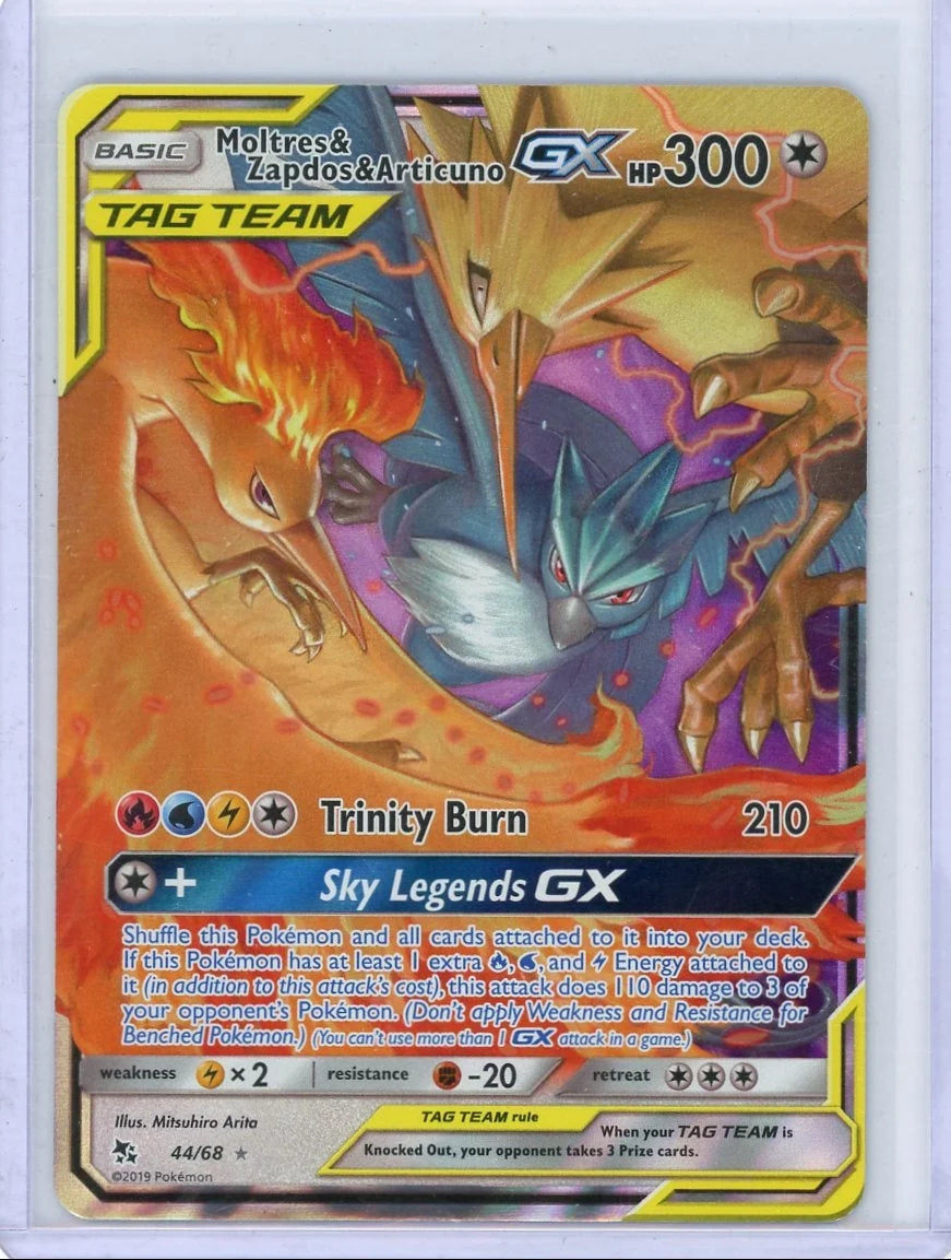 Moltres & Zapdos & Articuno GX Pokémon Hidden Fates Tag Team #44/68