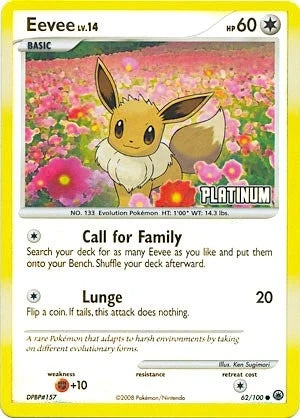 Eevee - 62/100 [Platinum] (062/100) (Burger King Promos) (BKP)