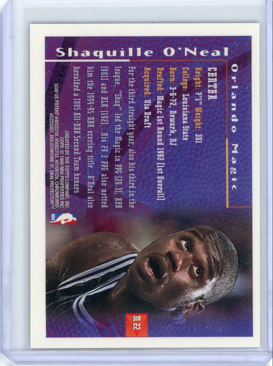 Shaquille O'Neal 1995 Topps Finest Basketball Borderless Refractor