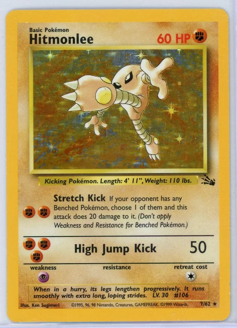 Hitmonlee 1999 Pokemon Fossil #7/62 LP