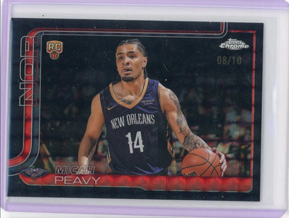 Micah Peavy 2025 Topps Chrome Basketball Black Geometric Rookie #'d 08/10