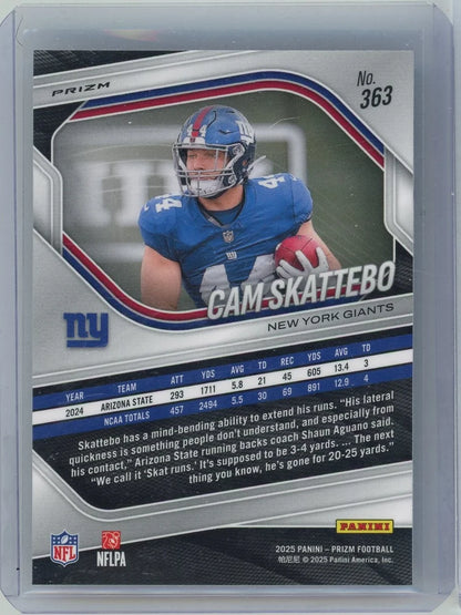 Cam Skattebo 2025 Panini Silver Prizm RC
