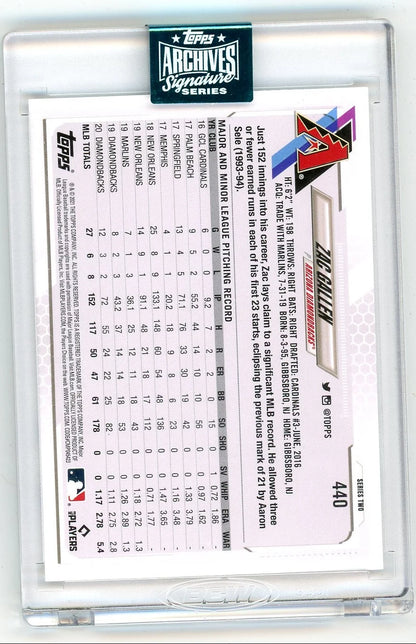 Zac Gallen 2024 Topps Archives Signature Series Auto #'d 26/66