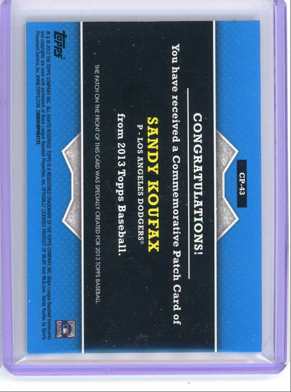 Sandy Koufax 2013 Topps WS Commemorative Patch