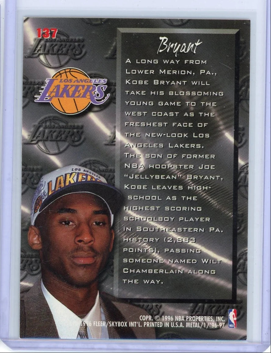 Kobe Bryant 1996 Fleer Metal Fresh Foundation Rookie