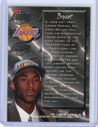 Kobe Bryant 1996 Fleer Metal Fresh Foundation Rookie