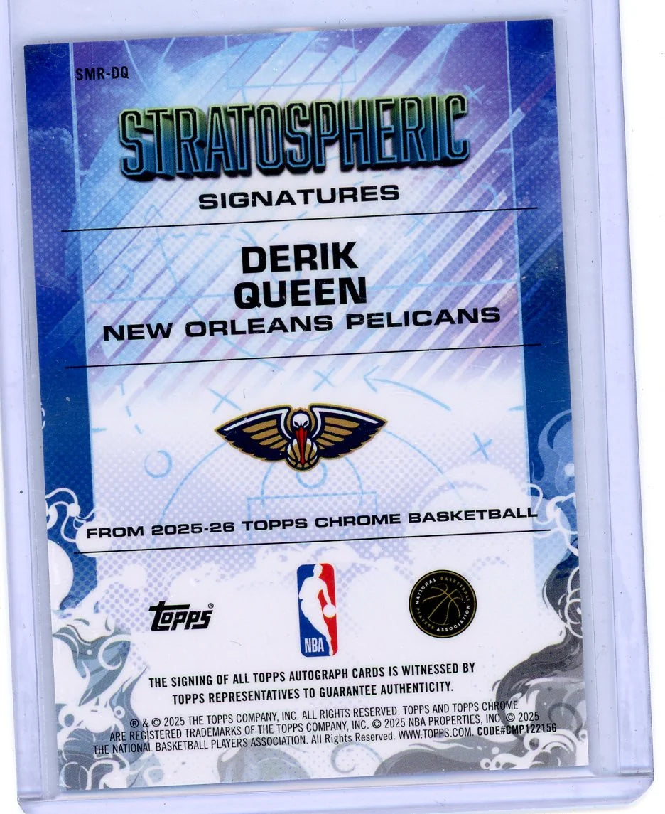 Derik Queen 2025-26 Topps Chrome Stratospheric Auto Purple #'d 48/75