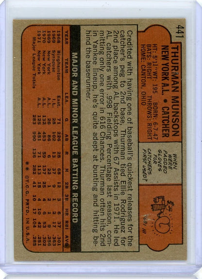 Thurman Munson 1972 Topps #441