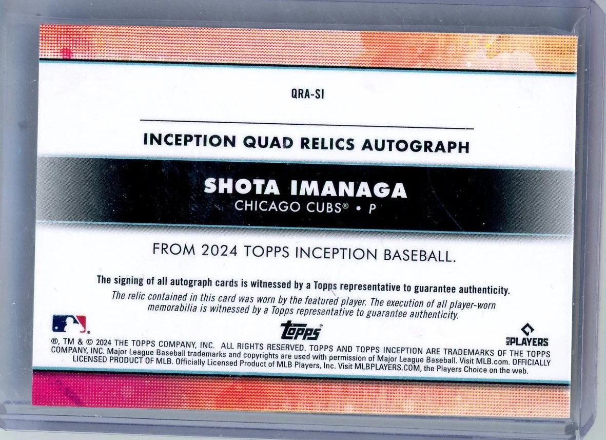 Shota Imanaga 2024 Topps Inception RPA #'d 1/1