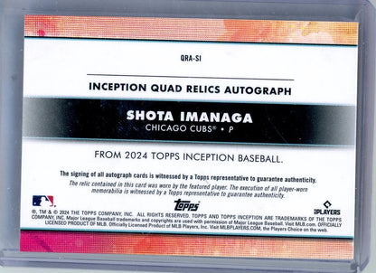 Shota Imanaga 2024 Topps Inception RPA #'d 1/1