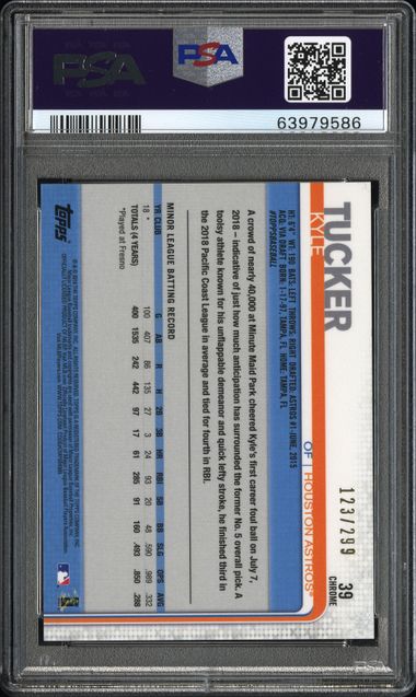 Kyle Tucker 2019 Topps Chrome Purple Refractor PSA 10