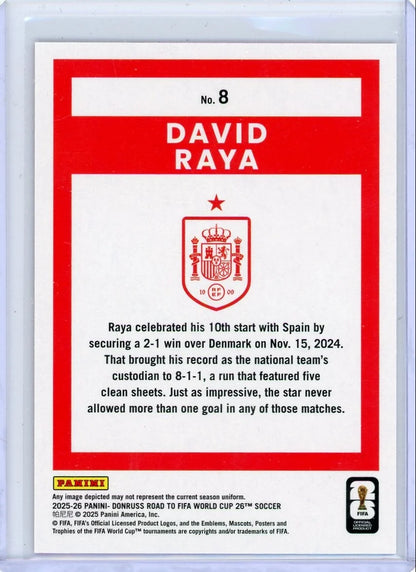 David Raya 2026 Panini Donruss World Cup pink cubic #'d 44/45