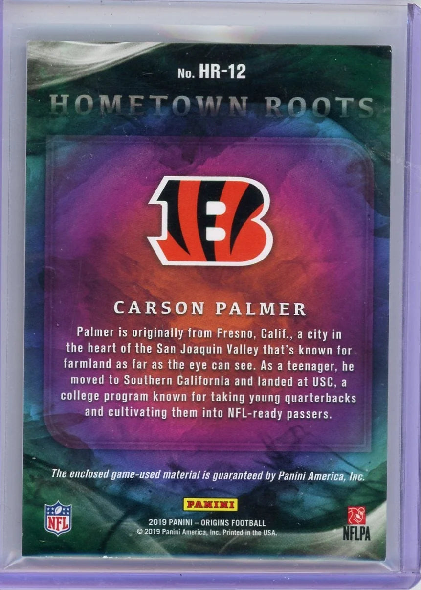 Carson Palmer 2019 Panini Origins Hometown Roots relic #'d 07/10