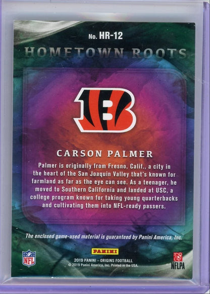 Carson Palmer 2019 Panini Origins Hometown Roots relic #'d 07/10