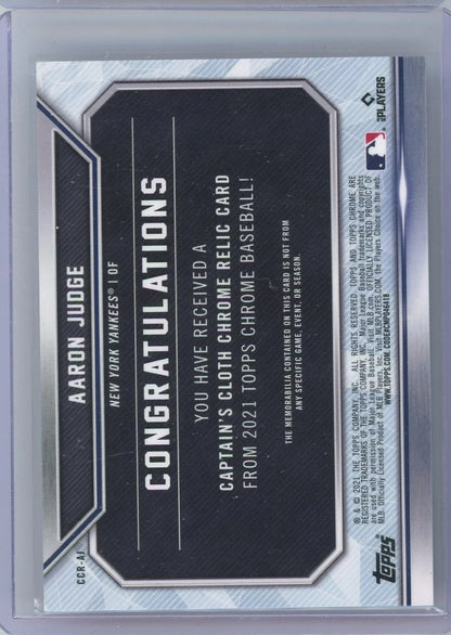Aaron Judge 2021 Topps Chrome Captain's Cloth