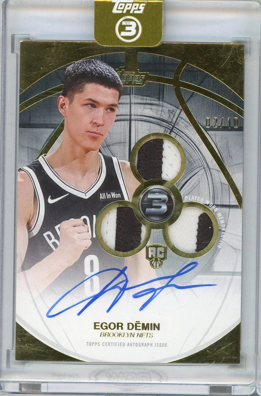 Egor Demin 2025-26 Topps 3 RPA #'d 02/10 (encased)