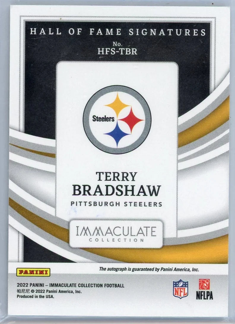 Terry Bradshaw 2022 Panini Immaculate Hall of Fame Signatures  #'d 40/49