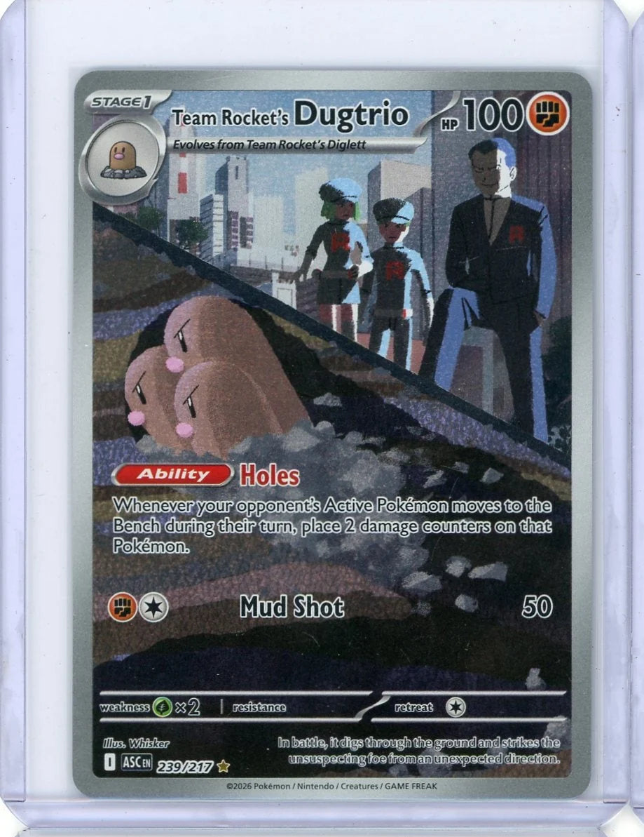 Team Rocket's Dugtrio Pokemon Ascended Heroes Illustration Rare #239/217