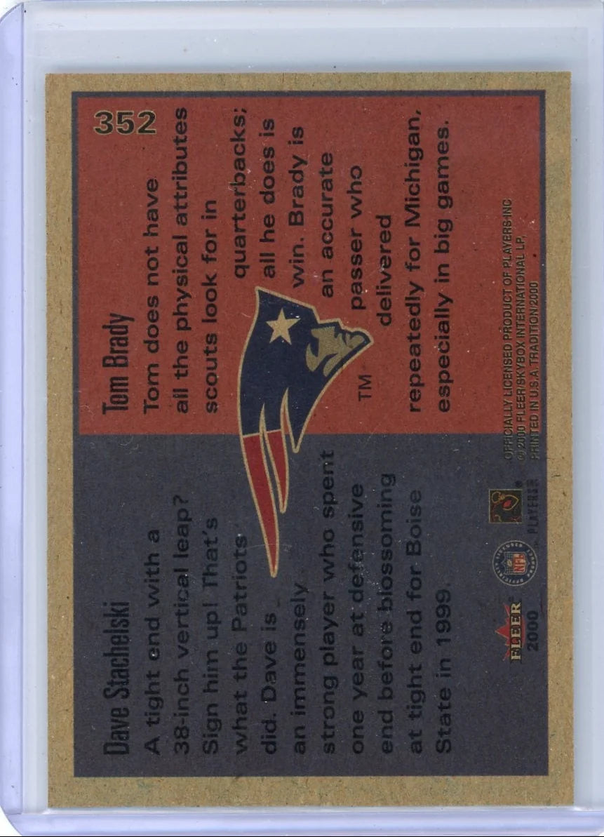 Tom Brady/Dave Stachelski 2000 Fleer Tradition Rookies to Watch