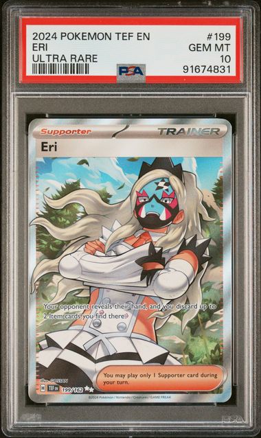 Eri 2024 Pokemon Temporal Forces Ultra rare #199/162 PSA 10