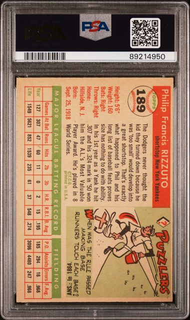 Phil Rizzuto 1955 Topps #189 PSA 6