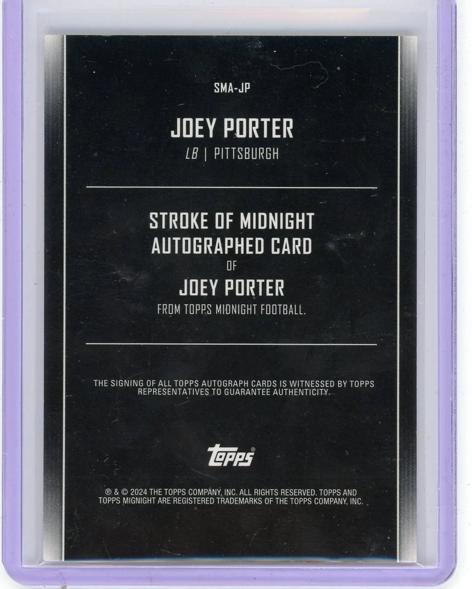 2024 Topps Midnight Joey Porter Stroke Of Midnight Auto Steelers