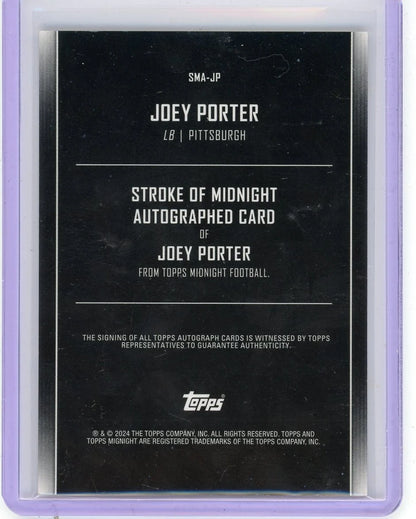 2024 Topps Midnight Joey Porter Stroke Of Midnight Auto Steelers