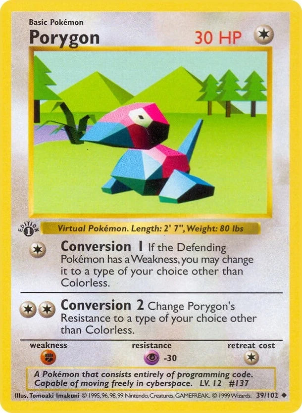 Porygon (039/102) (Base Set (Shadowless)) (BSS)
