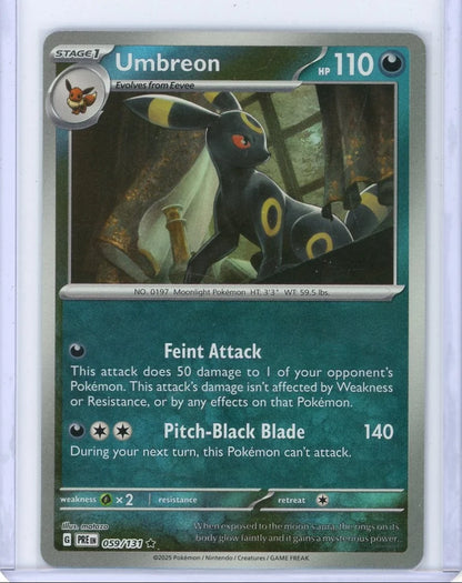Umbreon 2025 Prismatic Evolutions Master Ball holo #059/131
