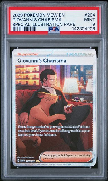 Giovanni's Charisma Pokemon 151 Special Illustration rare #204/165 PSA 9