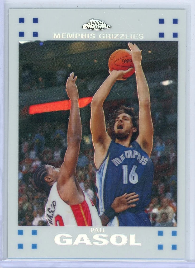 Pau Gasol 2007-08 Topps Chrome White refractor #'d 17/99