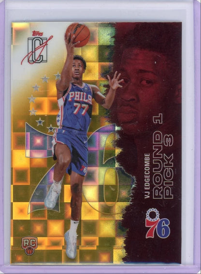 VJ Edgecombe 2025-26 Topps Signature Class Yellow Pandora RC